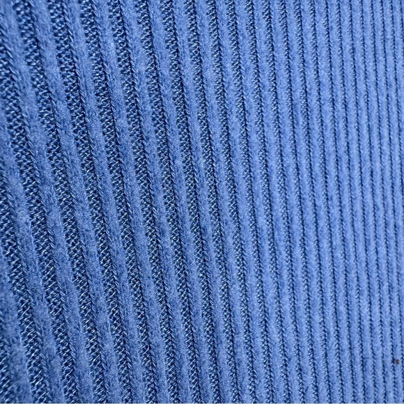 FREE PEOPLE | Women's Blue Bell Prism Ribbed Geometric Sweater Sleeve Cowl Top M - Picture 9 of 15